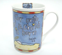 For Unto Us A Child Is Born Isaiah 9:6 Christmas Mug Jesus in Manger Exc... - £3.69 GBP