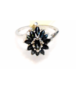 Rare Indicolite Marquise Cocktail Ring, Platinum / Silver, Size 7, 1.100... - $123.48 CAD