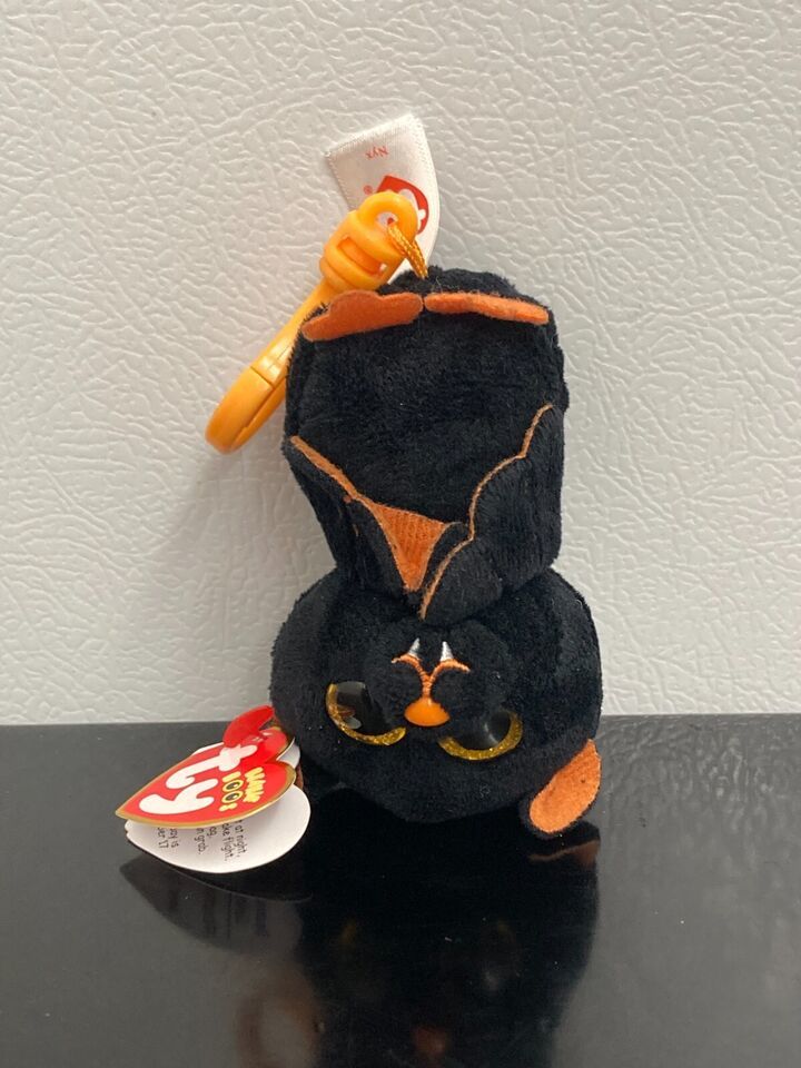 *Nyx*  Ty Beanie Boo 3&quot; Key Clip ~ Black Bat ~  Cute! ~ MWMT!! ~ - $10.63
