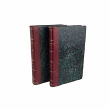 1857 Histoire De Paris LaVallee 2 Volume French Language Leather Bound Books 2nd - £149.47 GBP