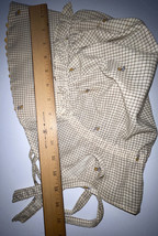 Adult One Size Little Prairie Style Cottagecore Gingham Bonnet Sun Hat - €17,29 EUR