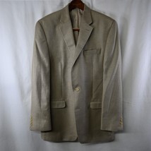 Chaps Ralph Lauren 42L Beige Nailhead 2Btn Suit Jacket Sport Coat - $41.24