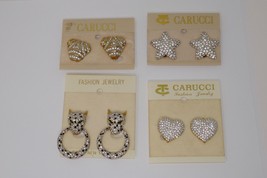 Carucci Gold Tone Crystal Rhinestone Clip On Earrings - £31.23 GBP