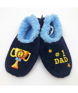 Snoozies Men&#39;s #1 DAD Slippers Small 7/8 Navy Blue Non Skid Soles - £10.24 GBP