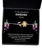Swedish Aunt Bracelet Gifts - To My Wonderful Aunt - Sunflower Bracelet  - £39.27 GBP