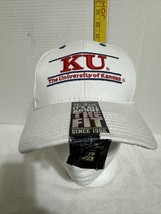 Vintage Kansas University KU Jayhawks White Split Bar The Game  Hat Cap ... - £31.13 GBP