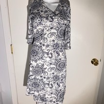 Collections BONGO Navy &amp; White Paisley Wrap Dress - $15.84