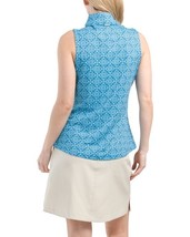 NWT CABANA LIFE Light Bue Dark Blue CAMDEN Sleeveless Mock Golf Tennis Shirt - L image 2