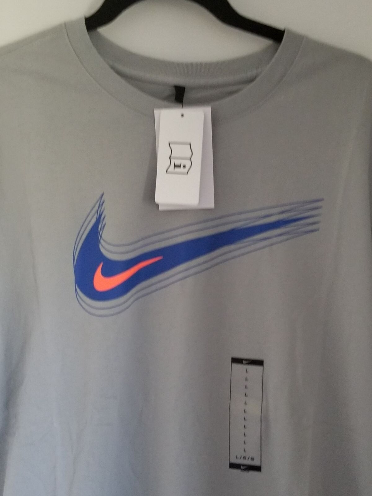 Nike Swoosh 12 Month Logo T Shirt  Size Large  Color Platinum/Blue/Red Item image 12