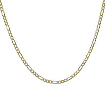 18K Yellow Gold Plated Silver Diamond Cut Figaro Chain Made in Italy - $39.99