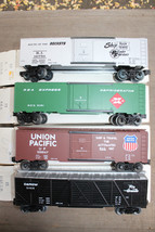 Franks Roundhouse Model Trains 3 Boxcars &amp; 1 Stockcar NEW w/ Boxes - £89.67 GBP