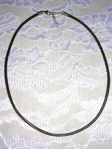 REAL BROWN LEATHER CORD 3MM 17&quot; NECKLACE WITH EXTENDER CHAIN - $129.63 MXN