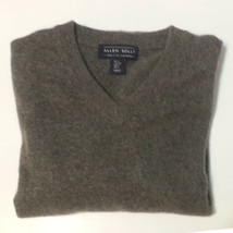 Allen Solly Men Size S 2-ply Cashmere Gray V-Neck Sweater NWT - $119.55