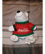 Coca Cola Bean Bag Polar Bear Plush Stuffed Toy With Coca Cola Sweater &amp;... - £15.21 GBP