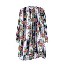 Love + Harmony Womens Floral Stripe Button Tunic Shirt Dress Size Small - £11.79 GBP