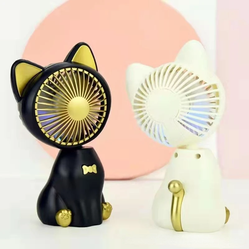 House Home Desktop Small Fan Lucky Cat ShapePortable USB Charging Mini Handheld  - £29.57 GBP