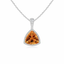 ANGARA 0.61 Ct Trillion Citrine Pendant with Milgrain in Silver (AAA, 6mm) - £205.10 GBP