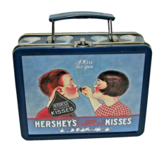 Vtg Collectible Hershey’s Kisses Tin Lunch Box Pail Tin 7.5 X 6” A Kiss For You - £7.97 GBP