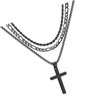 3Pcs Set Cross Necklace for Men, Mens Cross Cross - £40.37 GBP