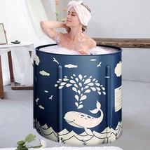 (Blue Whale-1) Foldable Bathtub Portable Soaking Bath Tub, Eco-Friendly ... - $64.97