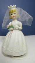 Schmid Porcelain Bisque Princess Bride Revolving Music Box -Here Comes the Bride - $14.85