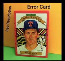 1990 Donruss Nolan Ryan Error #665 #659 Back NM   - $84.14