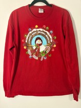 Gildan Red Snowman Long Sleeve T-Shirt L Says Students Make Holidays Bri... - $11.29