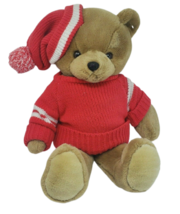 Vintage Stewart&#39;s Glen Brown Teddy Bear Red Sweater Stuffed Animal Plush Toy - £56.12 GBP