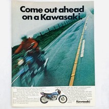1972 Kawasaki 750cc Mach IV Motorcycle Vintage Print Ad Full Color 8&quot; x 11&quot; - $6.62