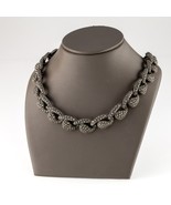Gorgeous Vintage Sterling Silver Unique Link Marcasite Necklace 16&quot; - $15,272.04 MXN
