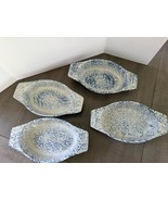 Vintage Monmouth Pottery 12oz Augratin Dish Bakers Maple Leaf USA Blue S... - $839.75 MXN