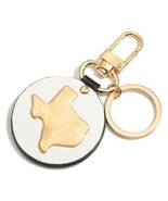 White Gold Texas State Round Keyring Keychain Bag Charm - $20.17 CAD