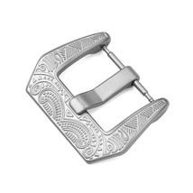 Stylish Artistic Carved Watch Steel Buckle 20mm Light Silver - £10.09 GBP