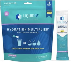 Liquid Iv Hydration Multiplier Electrolyte Concorde Grape Drink Mix 16 Count - £31.45 GBP