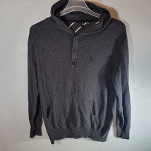 Nixon Sweatshirt Mens Large Gray Pullover Button Up Sweater With Hood Ho... - $31.99