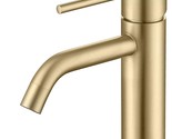 Jxmmp Brushed Gold Bathroom Faucet, Single Handle Brass Sink Faucet, Sin... - $67.98