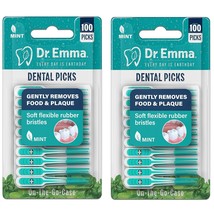 Dental Picks Mint Brush Picks 100Ct/Pack, 2 Packs (200Ct) - £17.69 GBP