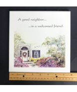 Pat Richter Ceramic Trivet Good Neighbor Welcomed Friend Cork Backing 8x8 - $16.49