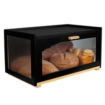 Bamboo Bread Box For Kitchen Counter-Large Capacity Bread Storage Container Farm - £45.50 GBP