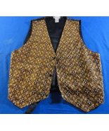 ANA MORI BROWN SEW BEADED AUTHENTIC TUXEDO SUIT CLASSY DRESS VEST 42X22 - $492.76 MXN