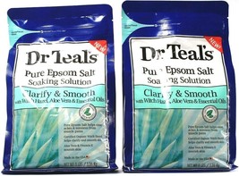 2 Count Dr. Teals Pure Epsom Salt Soaking Solution Clarify Smooth Aloe Vera 3Lbs - $29.99
