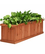 Wooden Decorative Planter Box for Garden Yard and Window - Color: Brown - $208.99 CAD