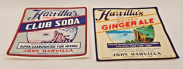 NOS Harvilla&#39;s Antique VTG Club Soda Ginger Ale Beverage Labels Minersvi... - $9.65