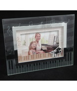 Piano Music Table Top 3D Photo Frame Etched Clear Glass 4.25x6 by Gift A... - £14.74 GBP