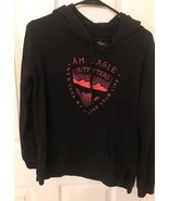 American Eagle Outfitters Women&#39;s Sz S Black W Pink/Red Hoodie - $18.48