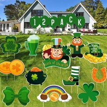 St. Patrick Day Yard Sign Outdoor Decorations 12 PCS Saint Outdoor Decor Irish - £7.82 GBP