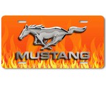 Ford Mustang Inspired Art on Fire FLAT Aluminum Novelty Auto License Tag... - $17.99