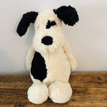Jellycat London Bashful Black Spot Cream Puppy Dog Medium 12&quot; Infant Doll - £13.92 GBP
