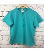 Vintage REI Womens Sz M Top Blue Teal Stretch Biking Cycling Back Pocket... - £14.08 GBP