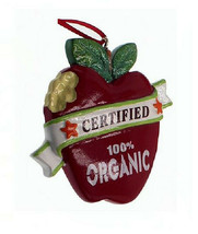 Kurt Adler Hand Painted 3&quot; Resin &quot;Certified 100% Organic&quot; Christmas Ornament - £7.94 GBP